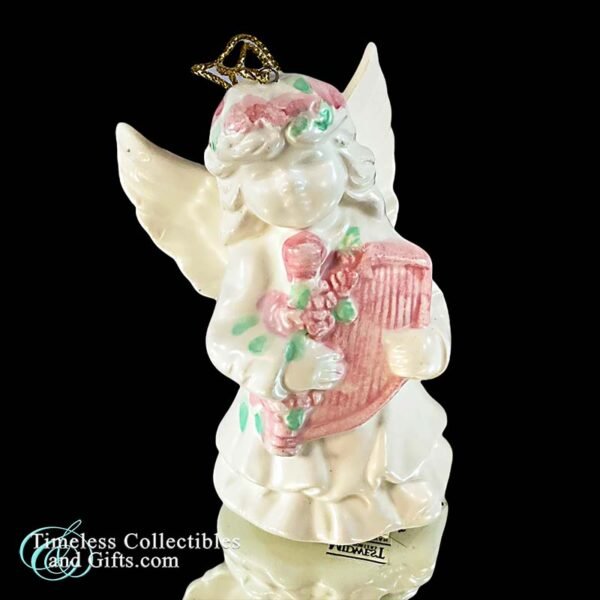 White Porcelain Angel with Pink 1