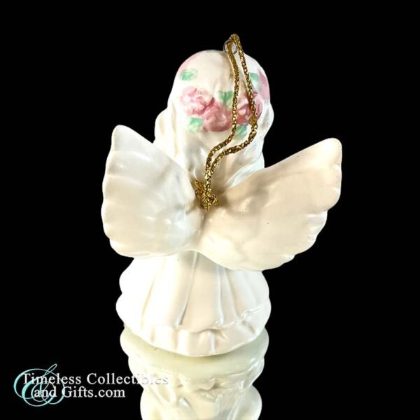 White Porcelain Angel with Pink Harp 2
