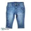 d.Jeans Embroided Floral Design Denim Capri Jeans 14P 1