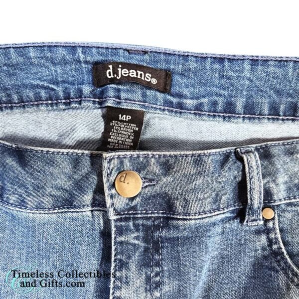 d.Jeans Embroided Floral Design Denim Capri Jeans 14P 6