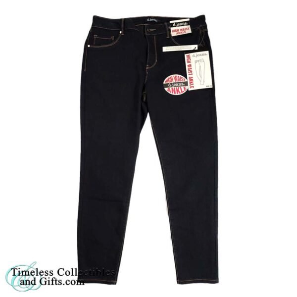 d.jeans Super Dark Rinse Denim Jeans High Waist Ankle 12 7