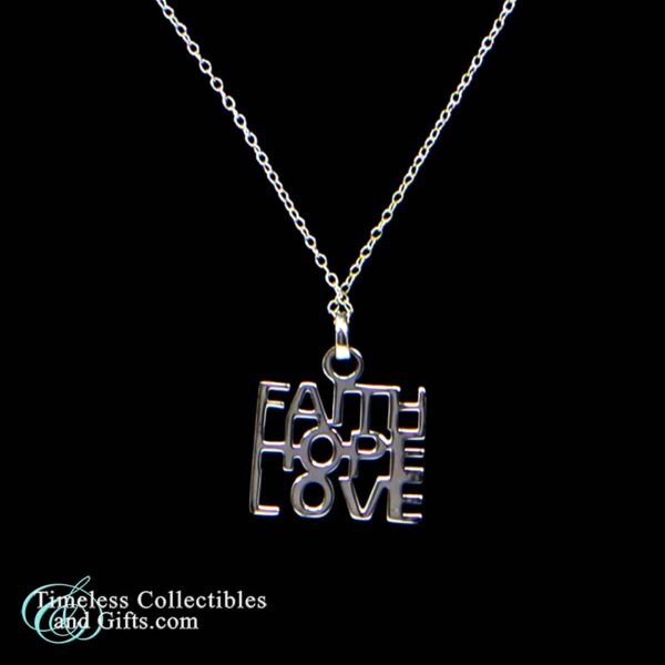 1617 Faith Hope Love Sterling Silver Pendant 7