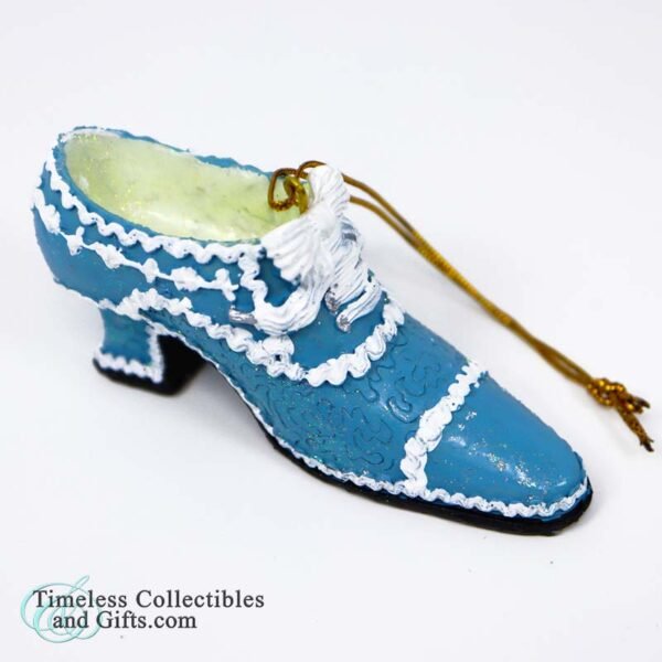 1619 Pacific Rim High Heel Blue White Glitter Shoe Ornament 9