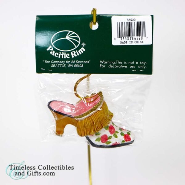 1620 Pacific Rim High Heel Pink Green White Gold Glitter Shoe Ornament 2