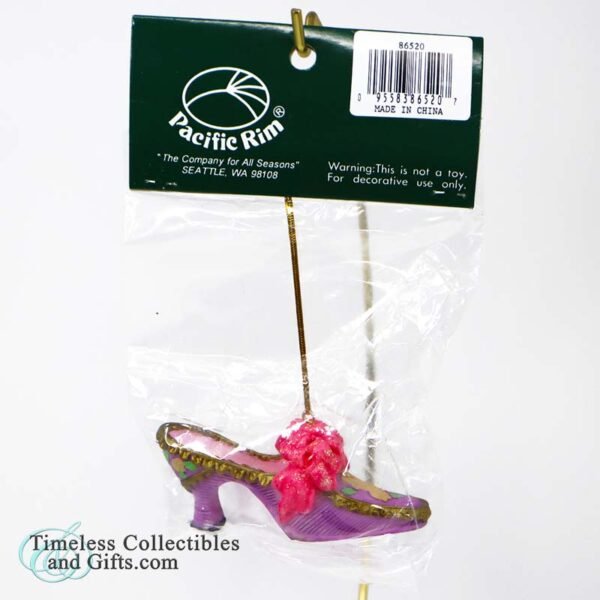 1621 Pacific Rim High Heel Pink Lavender Gold Shoe Ornament 1