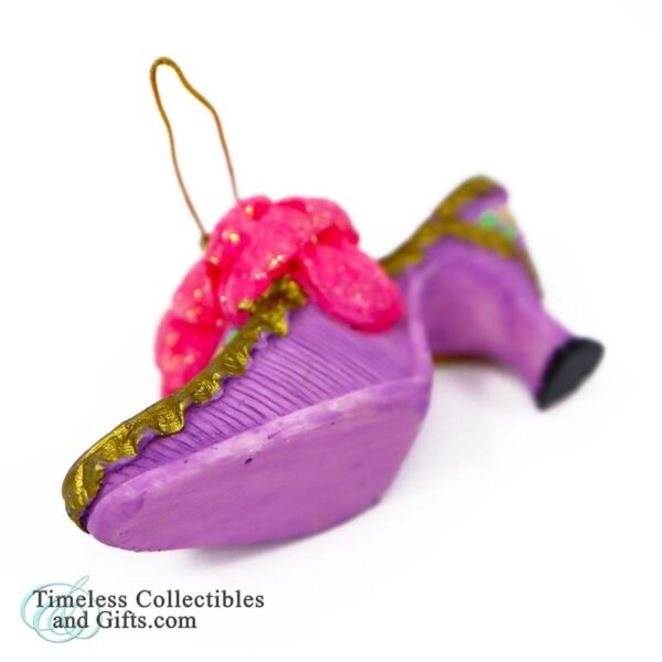 1621 Pacific Rim High Heel Pink Lavender Gold Shoe Ornament 11