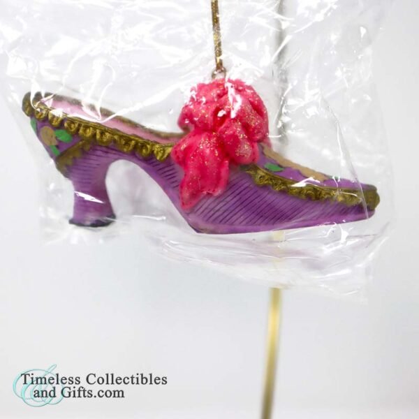 1621 Pacific Rim High Heel Pink Lavender Gold Shoe Ornament 2