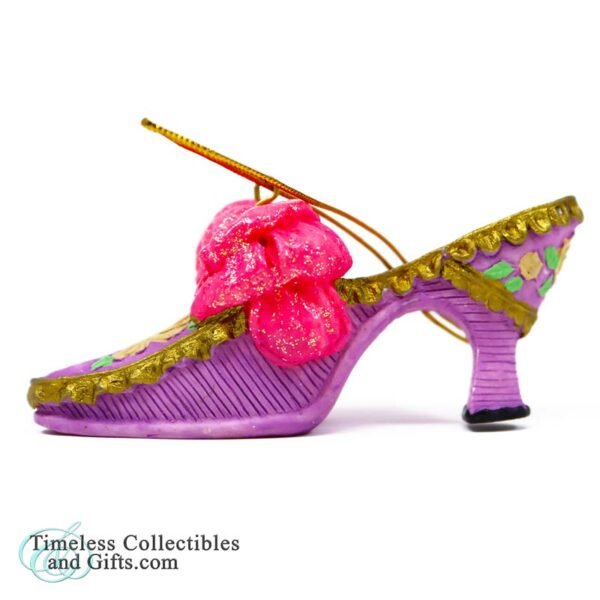 1621 Pacific Rim High Heel Pink Lavender Gold Shoe Ornament 3
