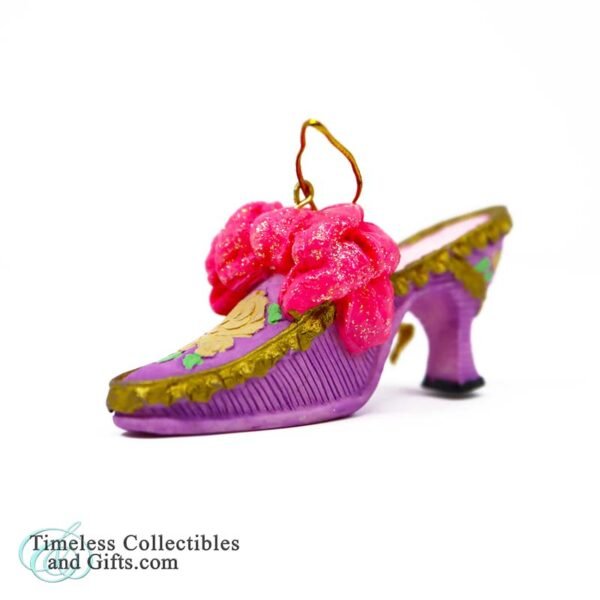 1621 Pacific Rim High Heel Pink Lavender Gold Shoe Ornament 4