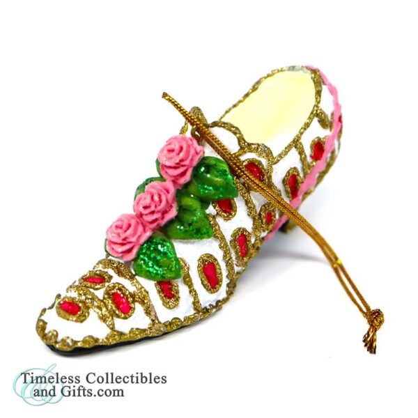 1623 Pacific Rim High Heel Pink White Green Shoe Ornament 10