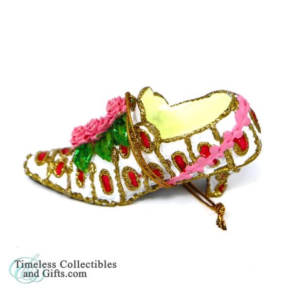 1623 Pacific Rim High Heel Pink White Green Shoe Ornament 8