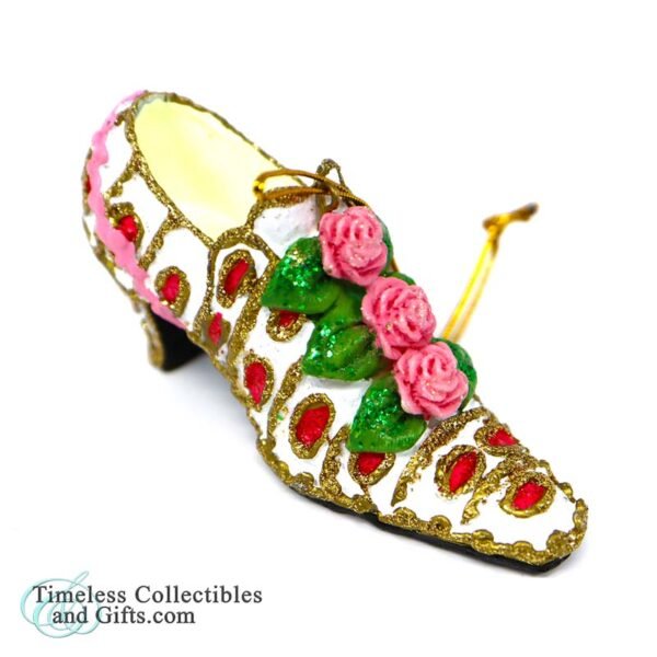 1623 Pacific Rim High Heel Pink White Green Shoe Ornament 9