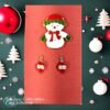 Christmas Snowman pin and ornament earring set 3a