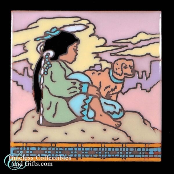 Desert Dreams Southwest Indian Maiden and Dog 1