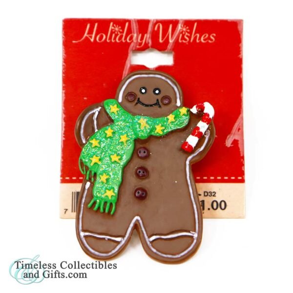 Holiday Wishes Gingerbread Man Pin 2