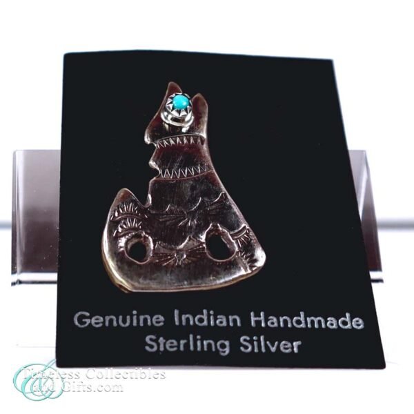Sterling Silver Howling Coyote Navajo Brooch Pin 3 copy