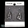 Sterling Silver Miniature Howling Coyote Pierced Earrings 3 copy