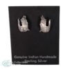 Sterling Silver Miniature Howling Coyote Sun Stamped Pierced Earrings 2 copy