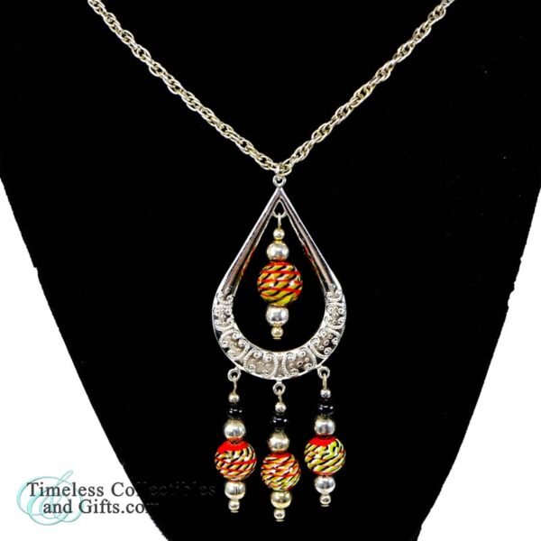 Tear Drop Necklace and Matching Earrings Glass Beads 2 copy 1