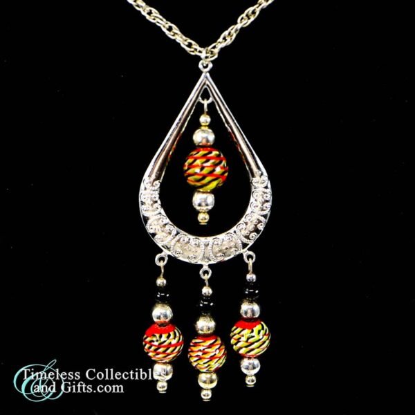 Tear Drop Necklace and Matching Earrings Glass Beads 3 copy