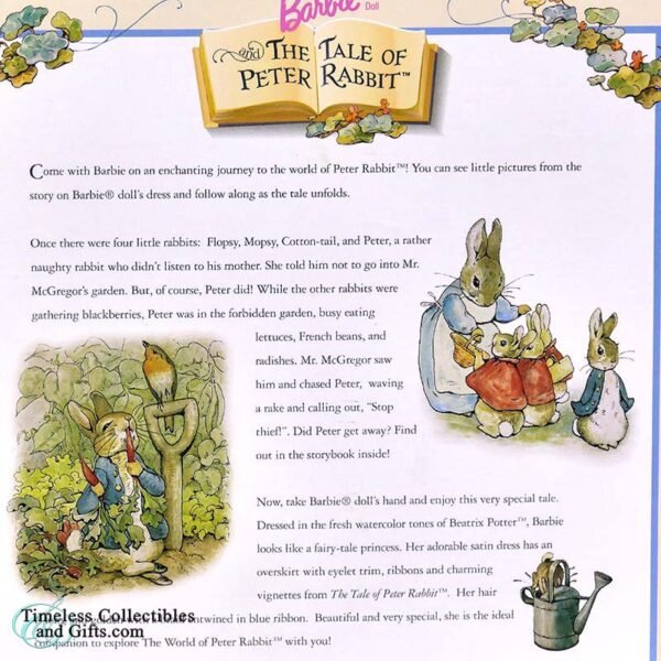 The Tale of Peter Rabbit Barbie Doll Collector Edition Keepsake Treasures 6
