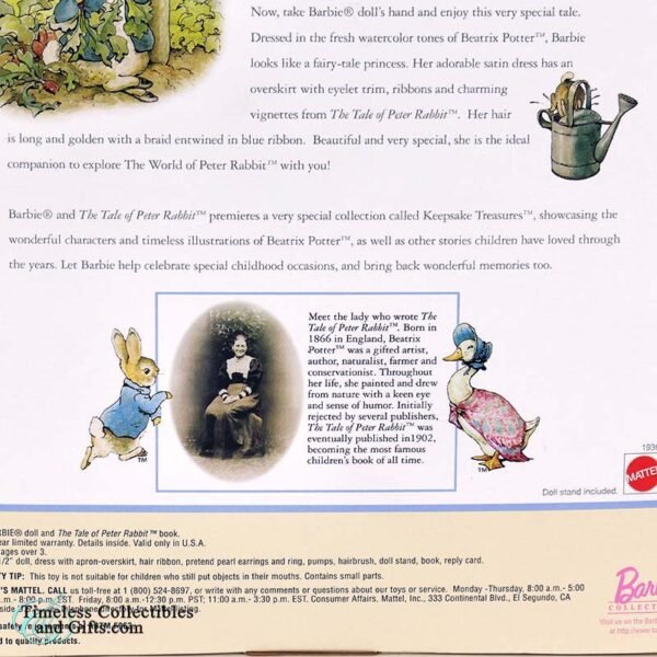 The Tale of Peter Rabbit Barbie Doll Collector Edition Keepsake Treasures 7