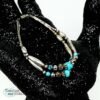 1980s Bracelet Turquoise Silver Plated Rosebud Beads 2