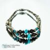 1980s Bracelet Turquoise Silver Plated Rosebud Beads 4
