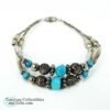 1980s Bracelet Turquoise Silver Plated Rosebud Beads 6