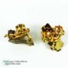 Antique Gold Crystal Rhinestone Clip On Earrings 4