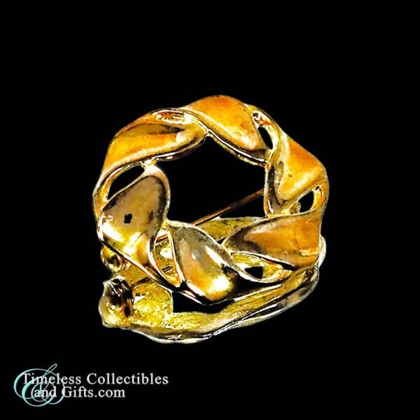 Gold Plated Polished Finish Wreath Brooch 3 copy