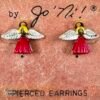 Angel Earrings White Wings Red Robe Jewelry 1