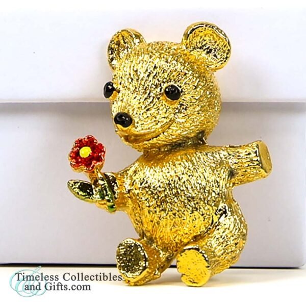 Vintage Goldtone Teddy Bear Pin Brooch 1