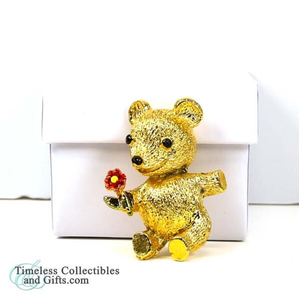 Vintage Goldtone Teddy Bear Pin Brooch 2