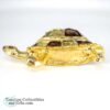Vintage Turtle Pin Brooch Gold Tone Enameled Brown Green Shell 4