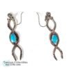Rattlesnake Earrings Silver and Turquoise intertwined 3