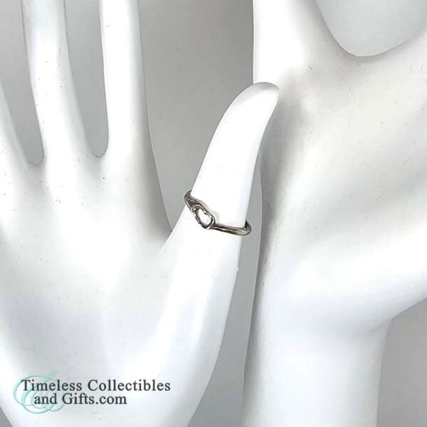 Sterling Silver Thin Open Heart Ring Size 5 2